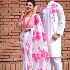 hand Print Saree & Panjabi – Elegant Sharee for Women – Ideal for All Seasons & Occasions.