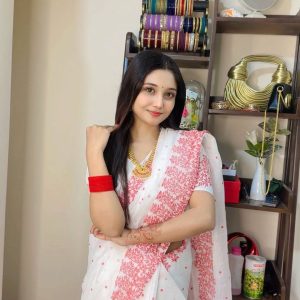 new block print half silk sari for woman saree