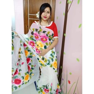 new Hand Printed Exclusive Design half silk saree for Women