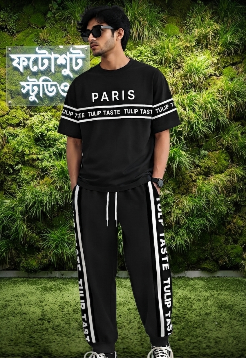 Drop Shoulder Mash T-Shirt and Trouser Combo