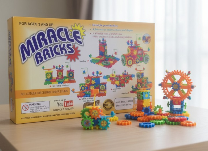 101 Pcs Miracle Bricks Motorized Spinning Gear Building Block Toy Sets 11953